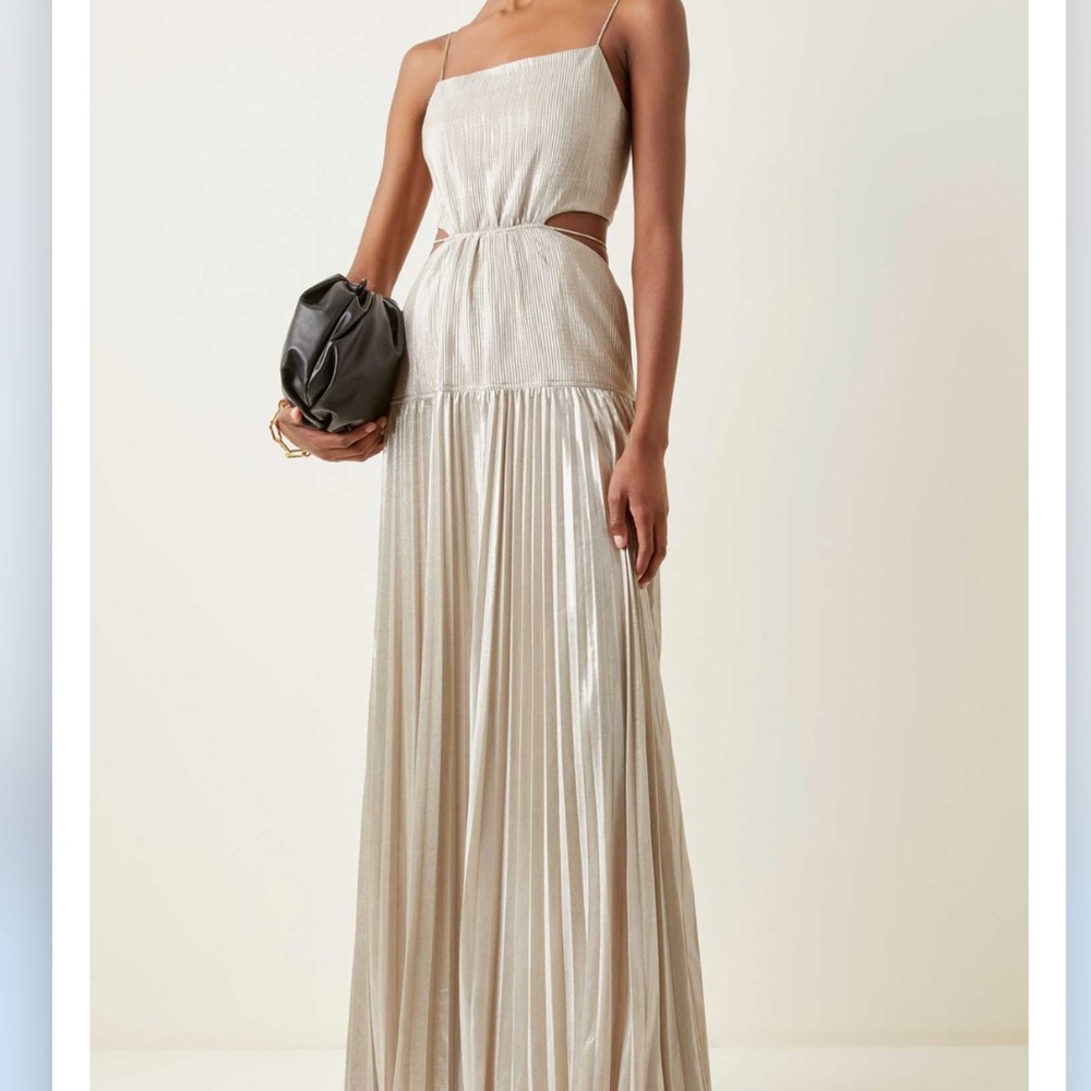 SOLD Jonathan Simkhai Daisy metallic cut-out gown